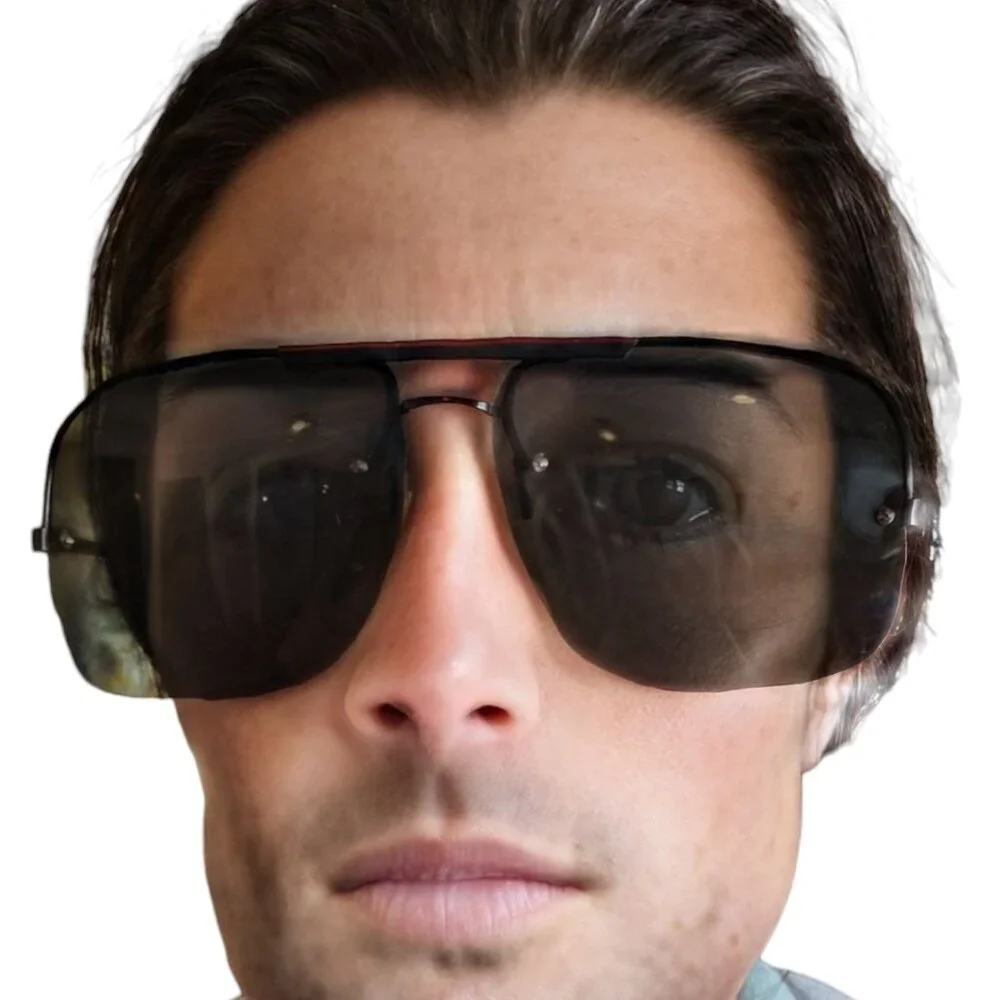 80s‎ Pilot Aviator Lifeguard Prop Sunglasses FRAMES ONLY Black Red Blurry Lenses